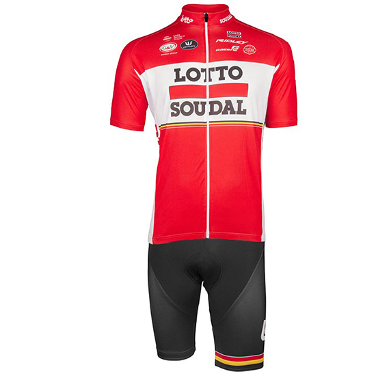 2017 Maillot Lotto Soudal Tirantes Mangas Cortas rojo